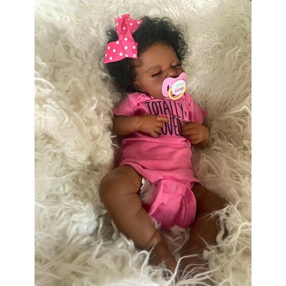 Reborn Baby Dolls Black Girl-20 Inch Realistic Newborn Baby Doll - Picture 8 of 8